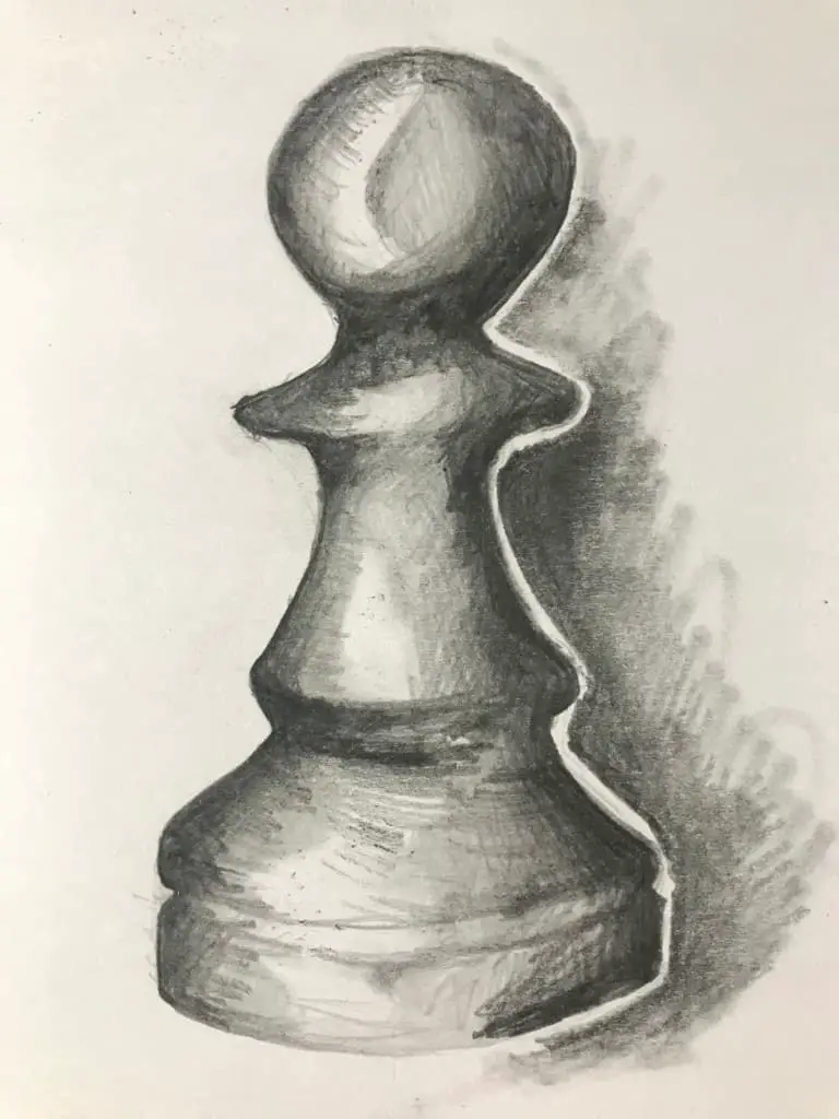Increasing value outline chess pieces illustration