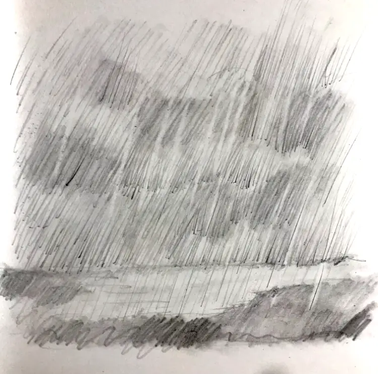Unique Rain Drawing Sketch for Kindergarten