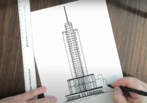Drawing Buildings Around A Skyscraper
