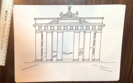 Drawing The Brandenburg Gate Front View