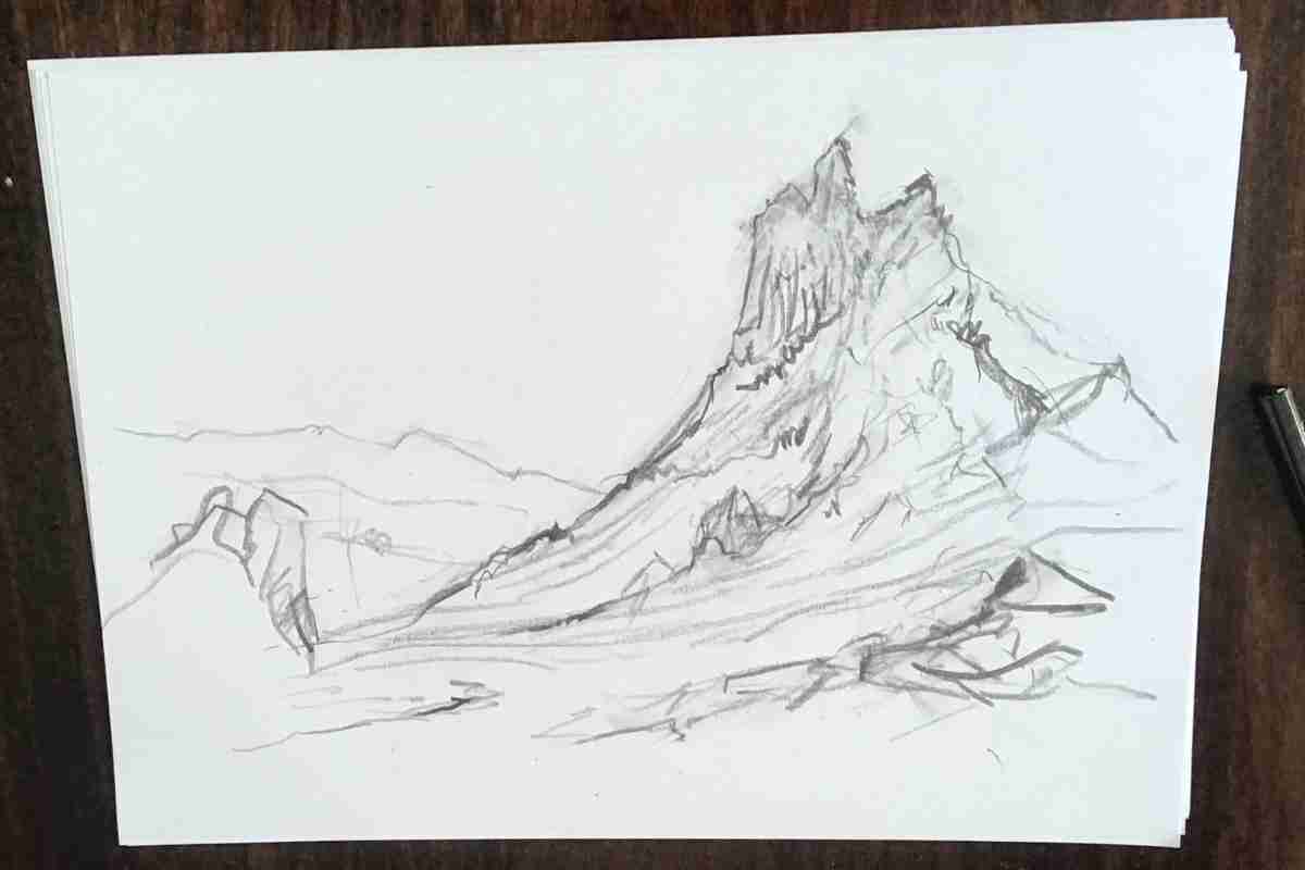 Mountain Pencil Sketch