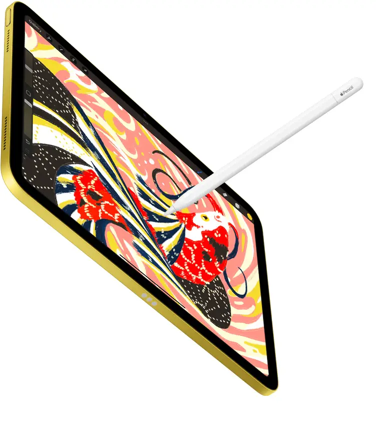 iPad with Apple Pencil for digital drawing